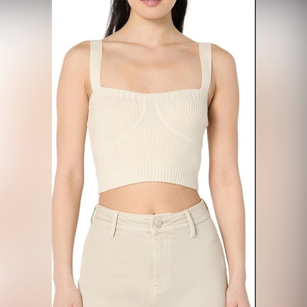 The Drop NWT Zadie Whisper White Knit Crop Tank Top XL *Fits Medium*